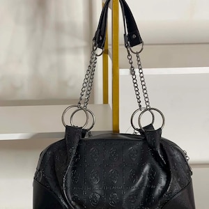 ED HARDY Black Skull Y2K Shoulder Bag Purse With Charms image 3