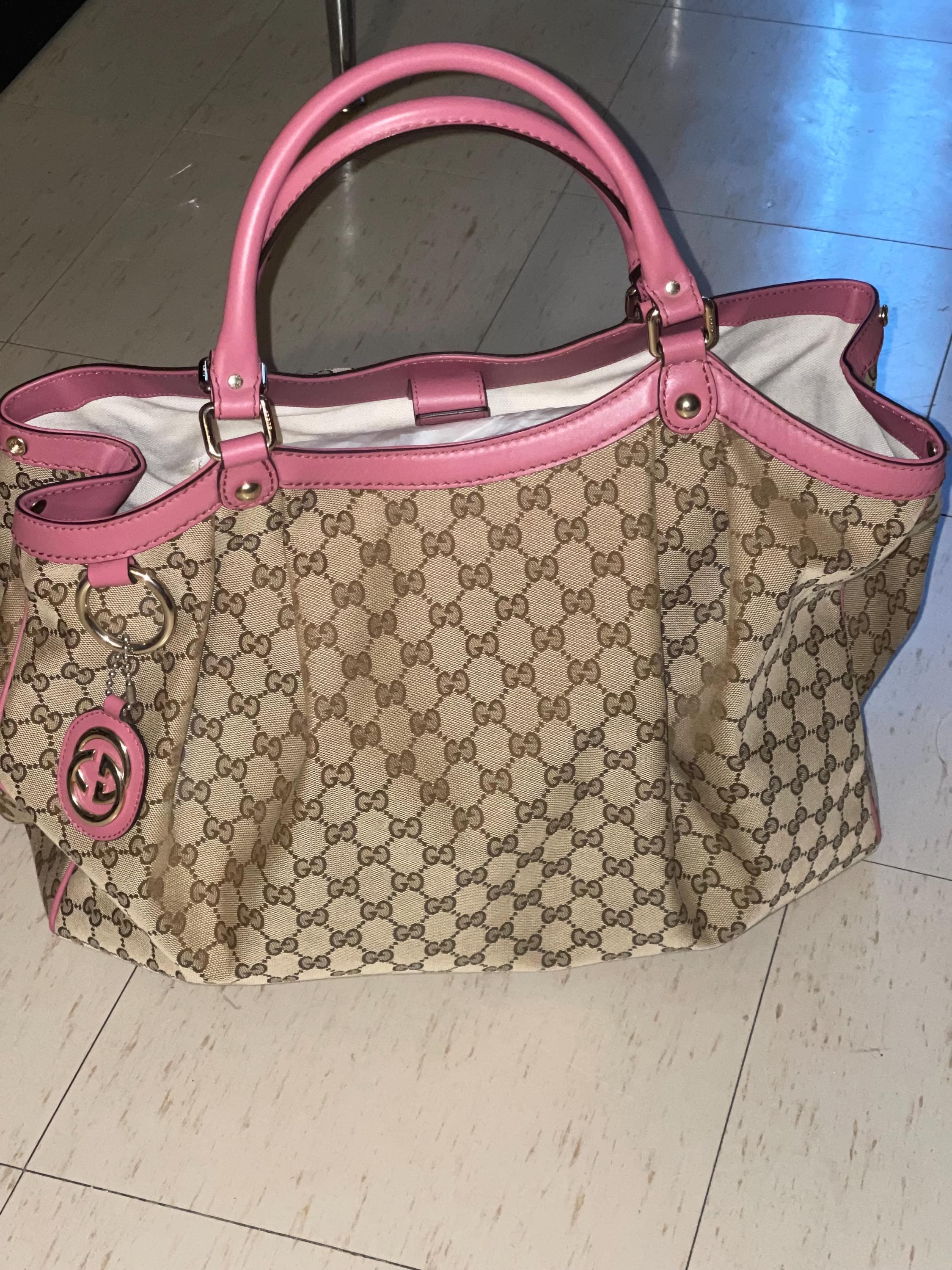 GUCCI ピンク ハンドバッグ スーキー Gucci Sukey Pink NWT Monogram Large AUTHENTIC Gucci Sukey - Etsy