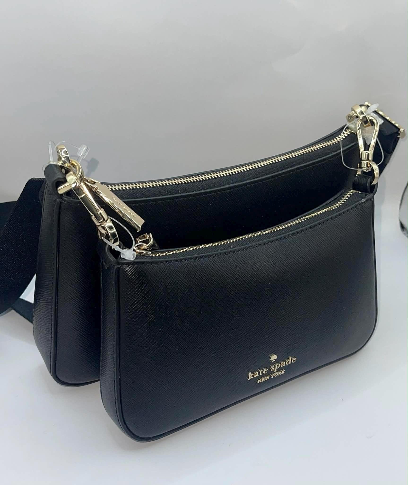Kate Spade Duet Black Saffiano Leather Crossbody Bag - Etsy
