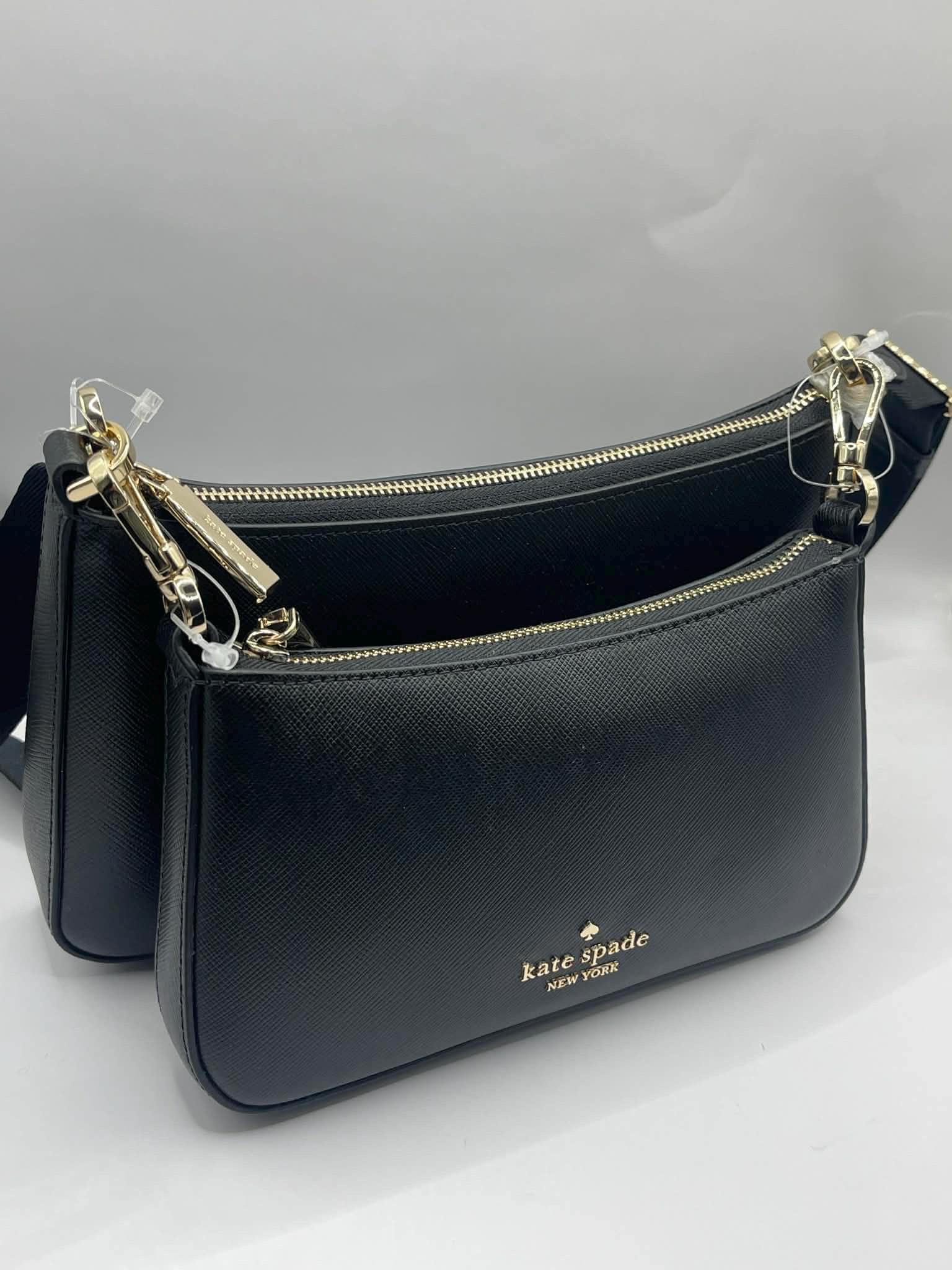 Kate Spade Duet Black Saffiano Leather Crossbody Bag - Etsy