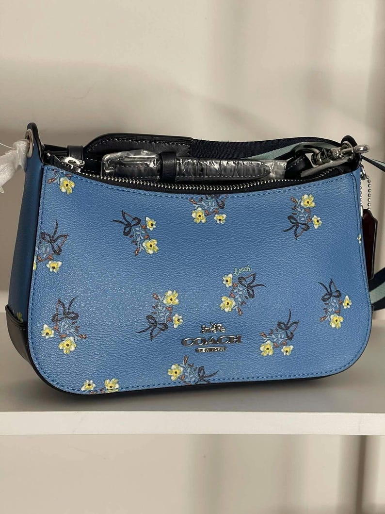 Coach Floral Bow Crossbody Blue Handbag - Etsy