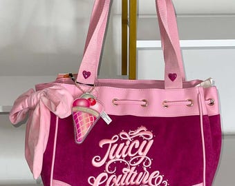 New Juicy Couture Daydreamer Sugar Rush Raspberry Tart Pink Tote Bag