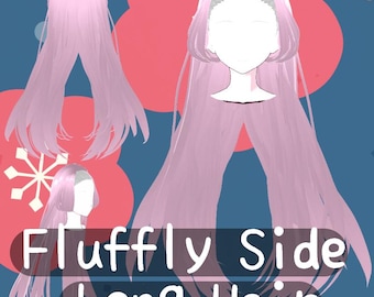 Vroid Hair Preset: Fluffy Side Long Hair (Vroidcustomitem)