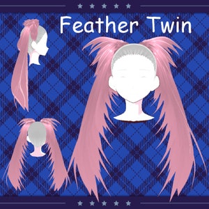 Vroid Hair Preset - Extention- Twin Feather
