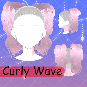 Vroid Hair Preset - Extention- Twin Curl Wave