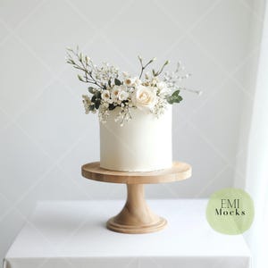 Cake Mockup - Cake Topper Mockup - Cake MockUp Per Un Topper - Mockup Di Cake Topper Minimalista - Mockup Di Torta Bianca - Mockup Di Download Digitale