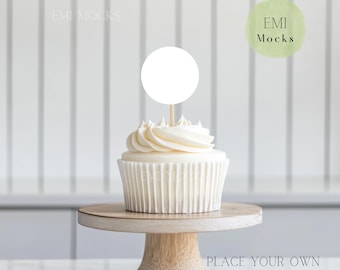 Cake Topper Mockup - Cake Topper - Kuchen MockUp - Minimalistischer Cake Topper Mockup - Weiß Kuchen Mockup - Digital Download MockUp
