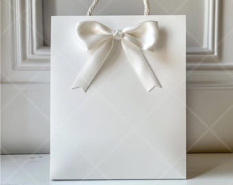 Gift Bag With Ribbon Digital Download Mockup - Gift Bag Mockup - Party Bag Mockup - Digital Download Gift Bag