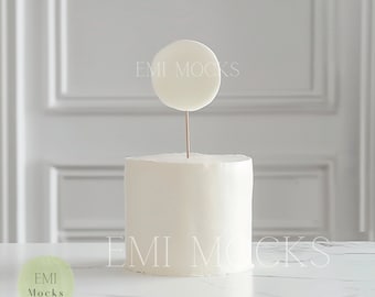 Cake Topper Mockup - Cake Topper - Kuchen MockUp - Minimalistischer Cake Topper Mockup - Weiß Kuchen Mockup - Digital Download MockUp