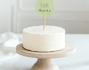 Cake Topper Mockup - Cake Topper - Kuchen MockUp - Minimalistischer Cake Topper Mockup - Weiß Kuchen Mockup - Digital Download MockUp