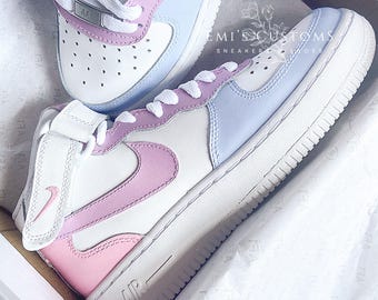Custom Sneakers Air Force Mid Womens Pink Custom Nike Air Force