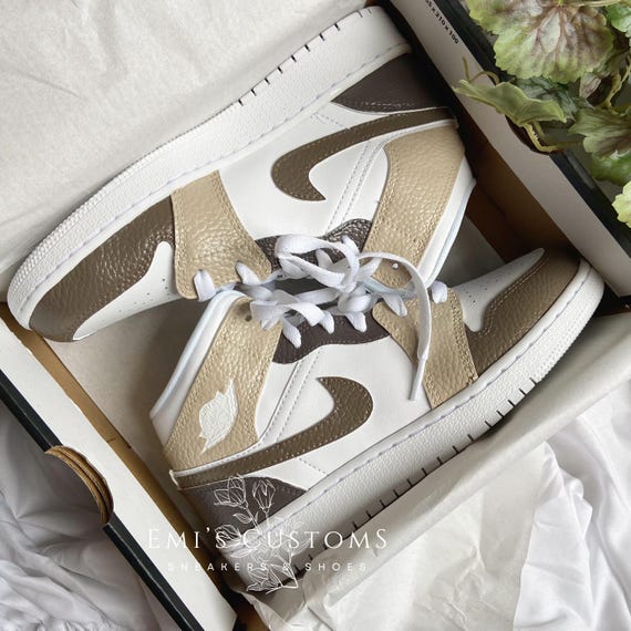 brown custom jordans