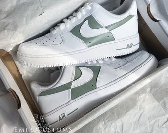 Custom Air Force 1 | Personalized Sneakers | Gift Shoes for Her | Green Block