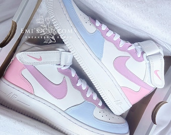 Baskets Nike Air Force 1 personnalisées - Pastel barbe à papa