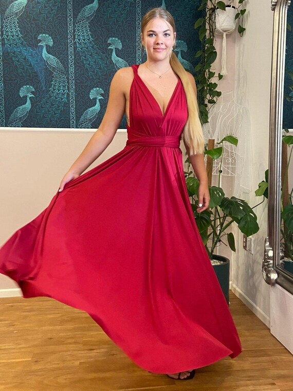 Luxe Brick Red Infinity Bridesmaid Dress With Split Express NZ Wide