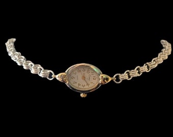 Gold and Silver Antique Watch Choker Necklace