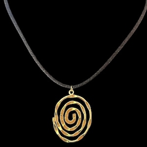 Gold Abstract Hollow Spiral Pendant Necklace