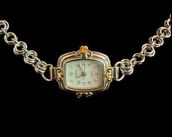 Gold and Silver Antique Watch Choker Necklace