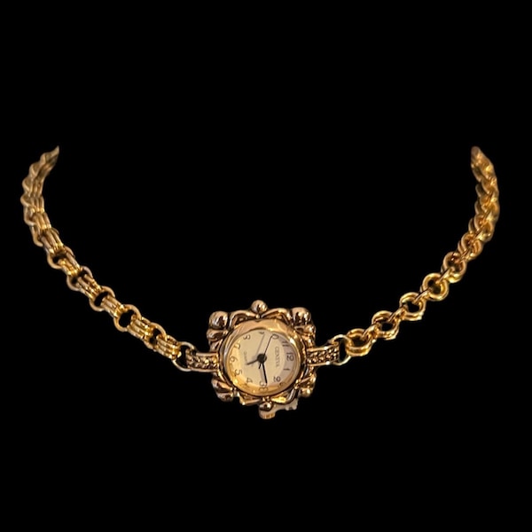 18k Gold Plated Handmade Chainmail Watch Choker Necklace