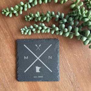 Minnesota Slate Coaster | Engraved Rock Coaster
