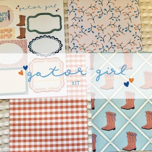 Kit Gator Girl, kit di journaling DIGITALE, materiale effimero stampabile per il diario