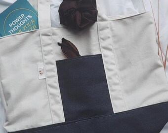 Bolsa de tela vaquera hecha a mano – Bolsa de la compra reutilizable