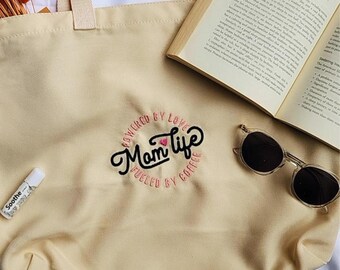 Bolsa de lona "Impulsada por el café": regalo para mamá