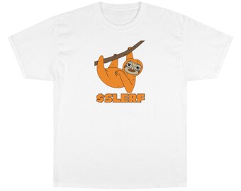 SLERF Climbing Sloth Crypto Meme Champion T-Shirt