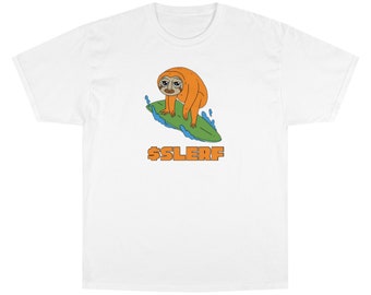 SLERF Surfing Sloth Crypto Meme Champion T-Shirt