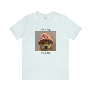 dogwifhat Shiba Inu WIF Crypto Dog Meme Unisex Jersey Short Sleeve Tee zdjęcie 3