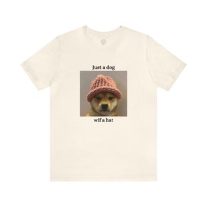 dogwifhat Shiba Inu WIF Crypto Dog Meme Unisex Jersey Short Sleeve Tee zdjęcie 1