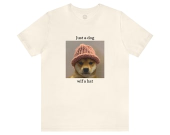 dogwifhat Shiba Inu WIF Krypto Hund Meme Unisex Jersey Kurzarm T-Shirt