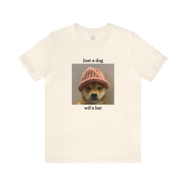 dogwifhat Shiba Inu WIF Krypto Hund Meme Unisex Jersey Kurzarm T-Shirt