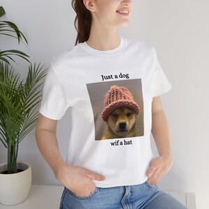 dogwifhat Shiba Inu WIF Crypto Dog Meme Unisex Jersey Short Sleeve Tee zdjęcie 10
