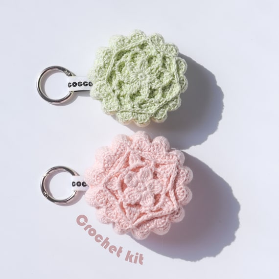 Blossom Mooncake Pouch Kit - Crochet Pattern & Materials | Make Your Own AirPods Case