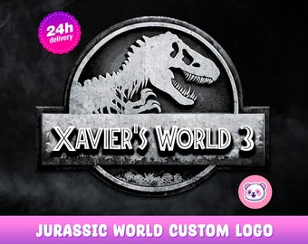 Jurassic World custom logo with name and age