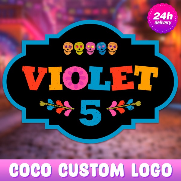 Coco custom logo with name and age