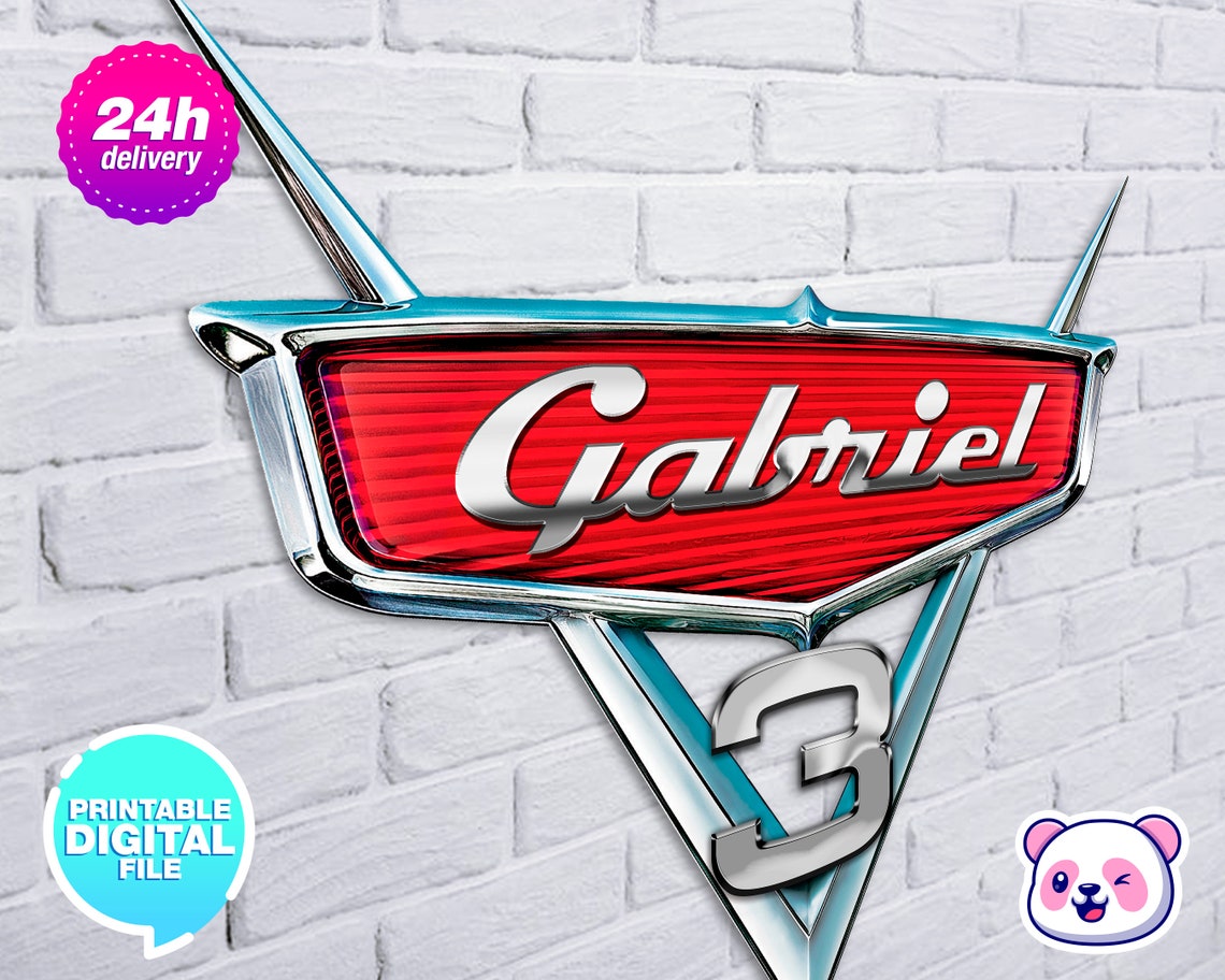 Cars Custom Logo With Name and Age - Etsy