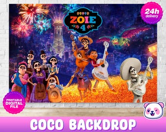 Coco Backdrop with name and age