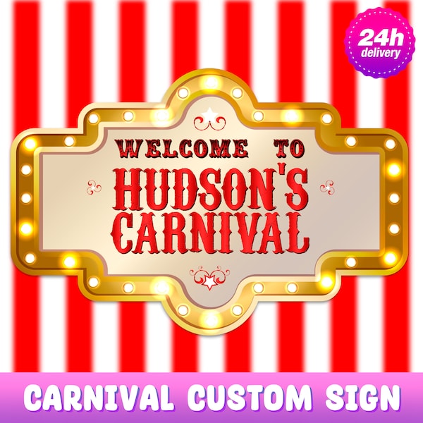 Circus Carnival Custom Sign with name