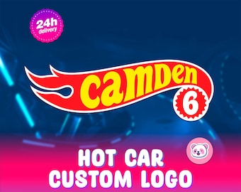 Hot Car custom logo with name and age