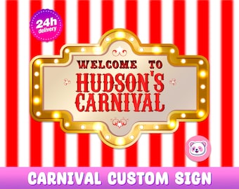 Circus Carnival Custom Sign with name