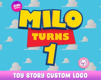 Toy Story custom logo with name and age