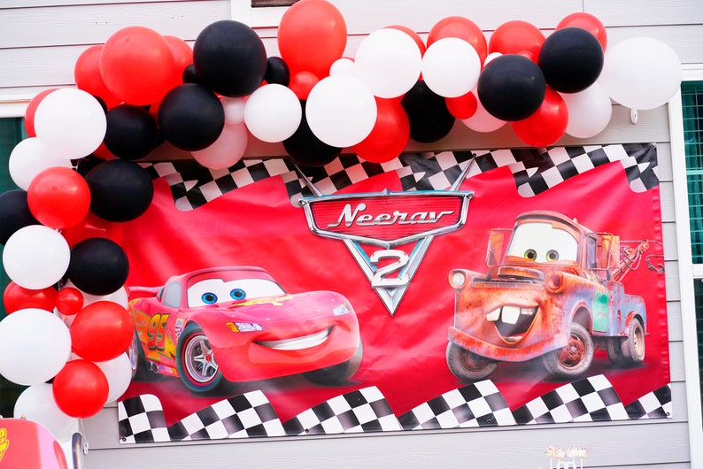 Cars Backdrop With Name and Age - Etsy