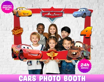 Cars Photo Booth with name and age