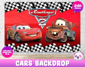 Cars Backdrop with name and age