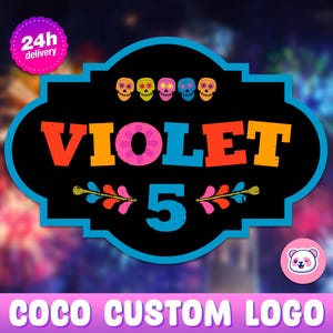 Coco custom logo with name and age