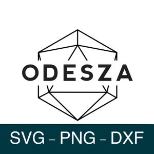 May include: Black and white geometric logo design with the word "ODESZA" in the center.