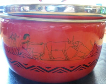 Cocotte SITAL EGYPTIAN RENAISSANCE vintage des années 1970, Fabriqué en Italie