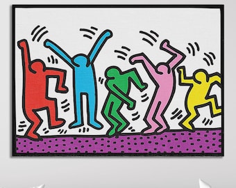 Keith Haring Dance Canvas, Keith Haring Poster, 1990 Street Art, Keith Haring Dance Poster, Keith Haring Print, Museum Art, Room Wall Decor